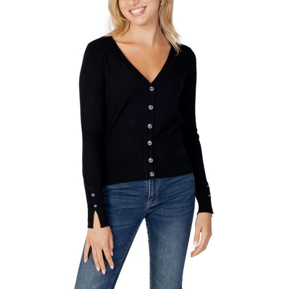 Guess VNeck Button Cardigan Classic Knitwear Women Black Sweaters & Cardigans - Picture 1 of 6